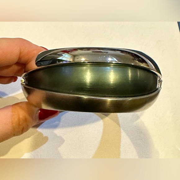 BREIL Stainless Steel Shiny Brushed Teal Bangle Convertible Bracelet - Picture 4 of 14